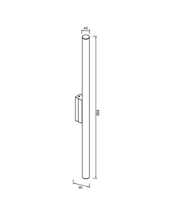ANTIGA * APLIQUE LED IP44 4000K 18W NEGRO